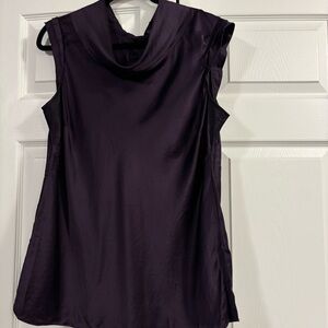 Y2K Banana Republic Elegant Dark Purple Silk Blouse